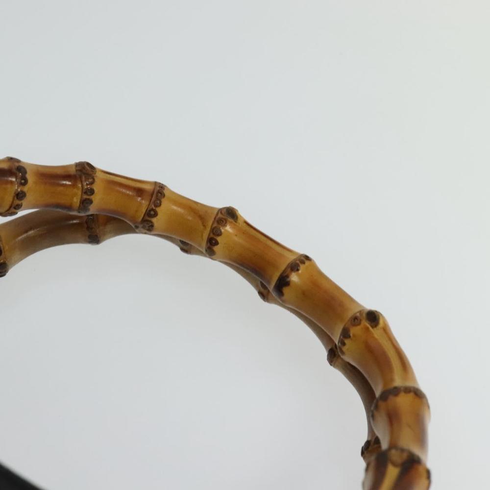 GUCCI Bamboo Hand Bag Suede Black Gold 002 1186 0260 Auth ep8145 - Picture 8 of 16